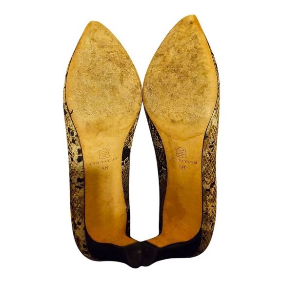 ANN TAYLOR Vienna Snake Print Pumps Multicolor Leather Pointed Toe - Size‎ 9 - Picture 5 of 8